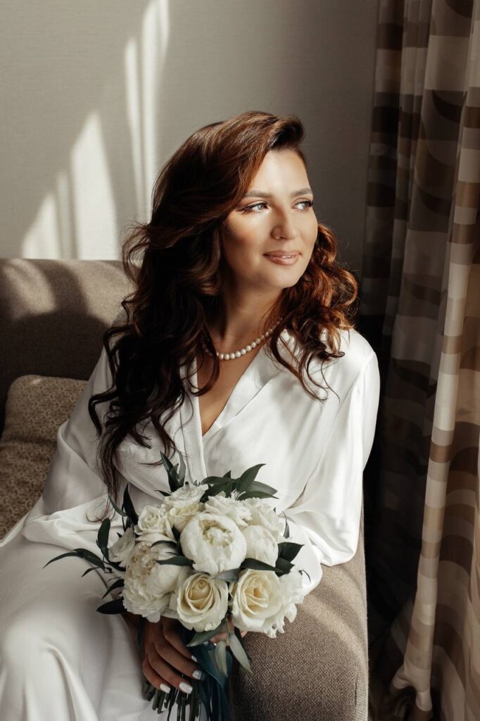Photo Bride Anastasia in a custom gown by Boudoirwedding