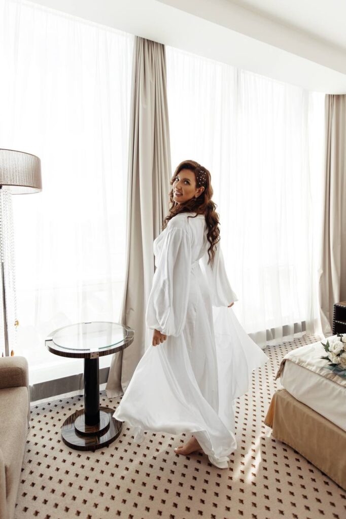 Photo Bride Anastasia in a custom gown by Boudoirwedding