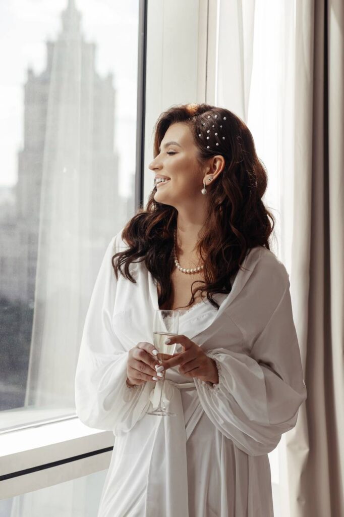 Photo Bride Anastasia in a custom gown by Boudoirwedding