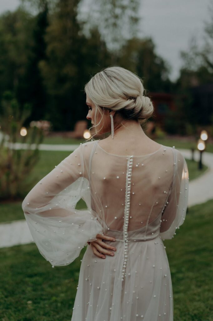 Photo Bride Anna in an Iowa wedding dress
