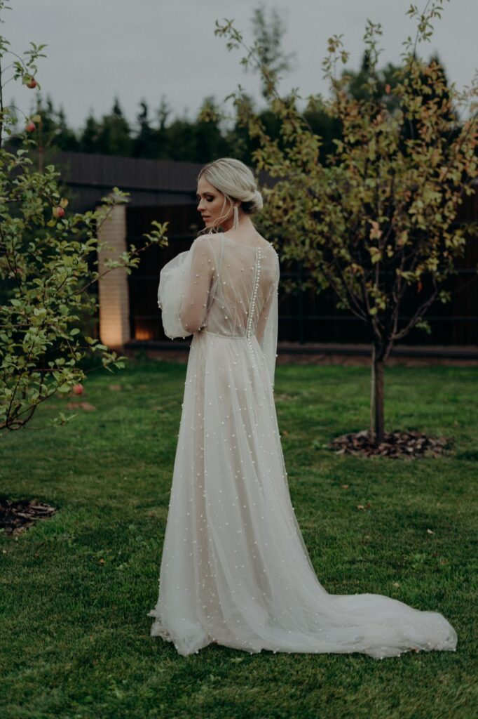 Photo Bride Anna in an Iowa wedding dress