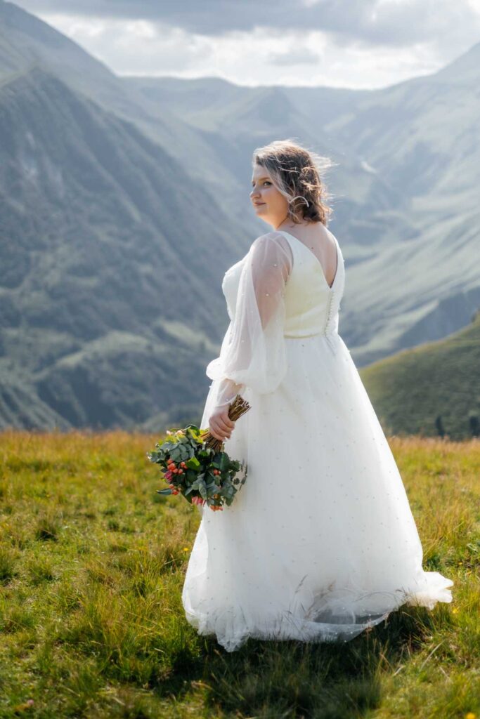 Photo Bride Anna in an Iowa wedding dress