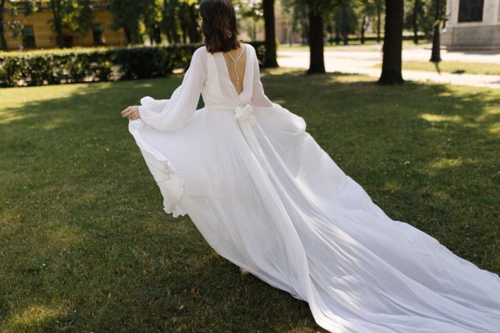 Photo Bride Dasha in Augusta wedding dress