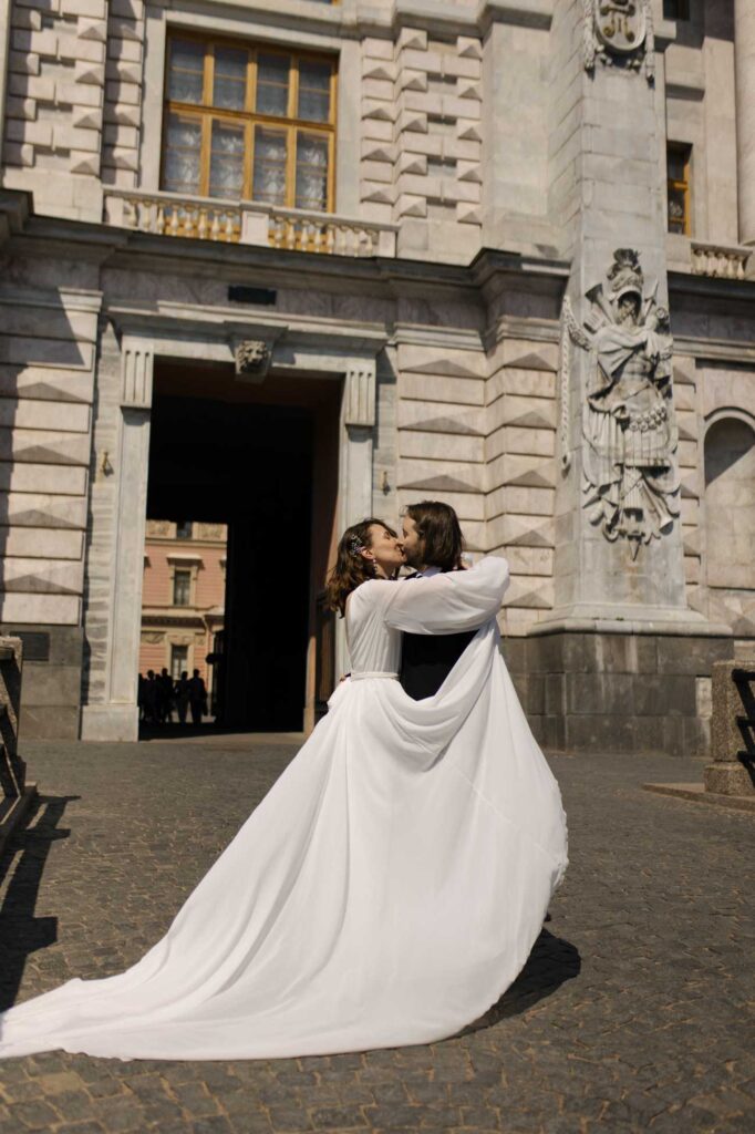 Photo Bride Dasha in Augusta wedding dress