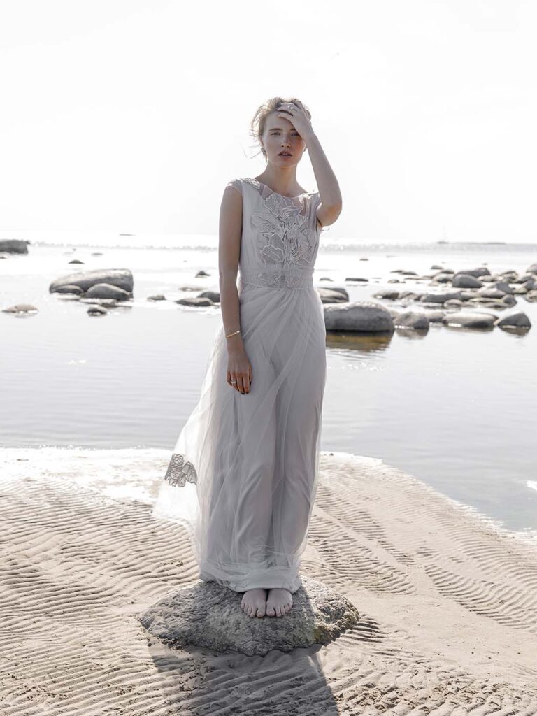 Photo Bride in a custom dress based on the Fantasia dress