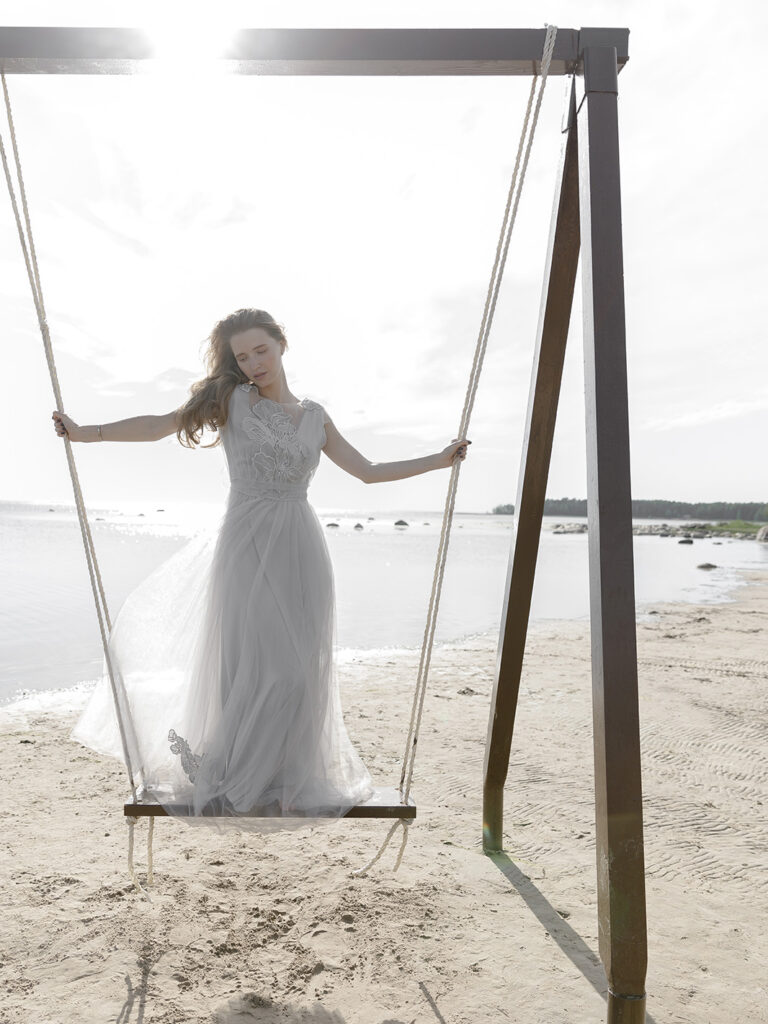 Photo Bride in a custom dress based on the Fantasia dress