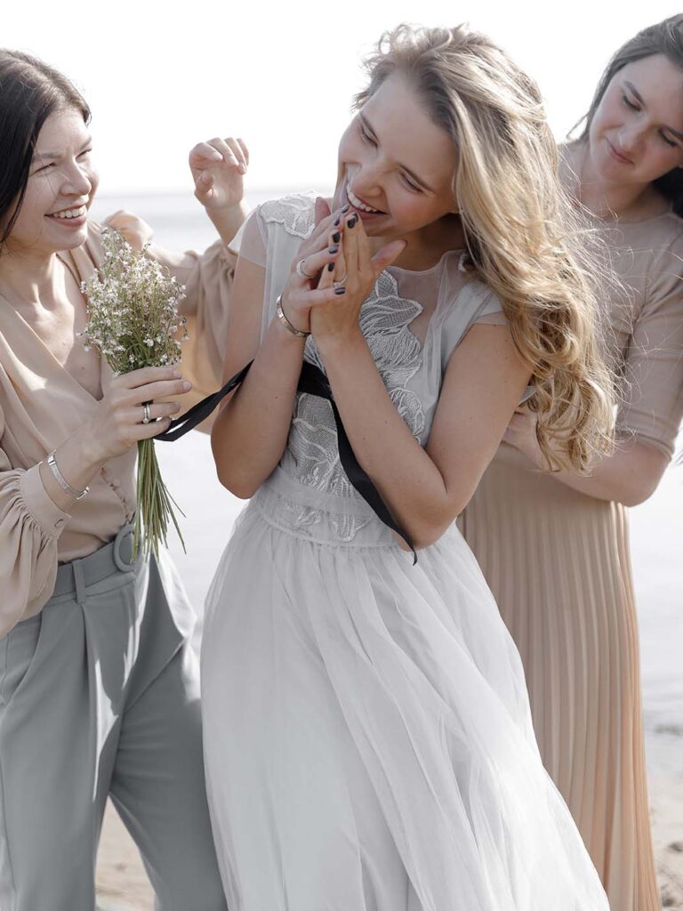 Photo Bride in a custom dress based on the Fantasia dress
