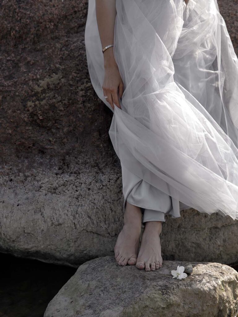 Photo Bride in a custom dress based on the Fantasia dress
