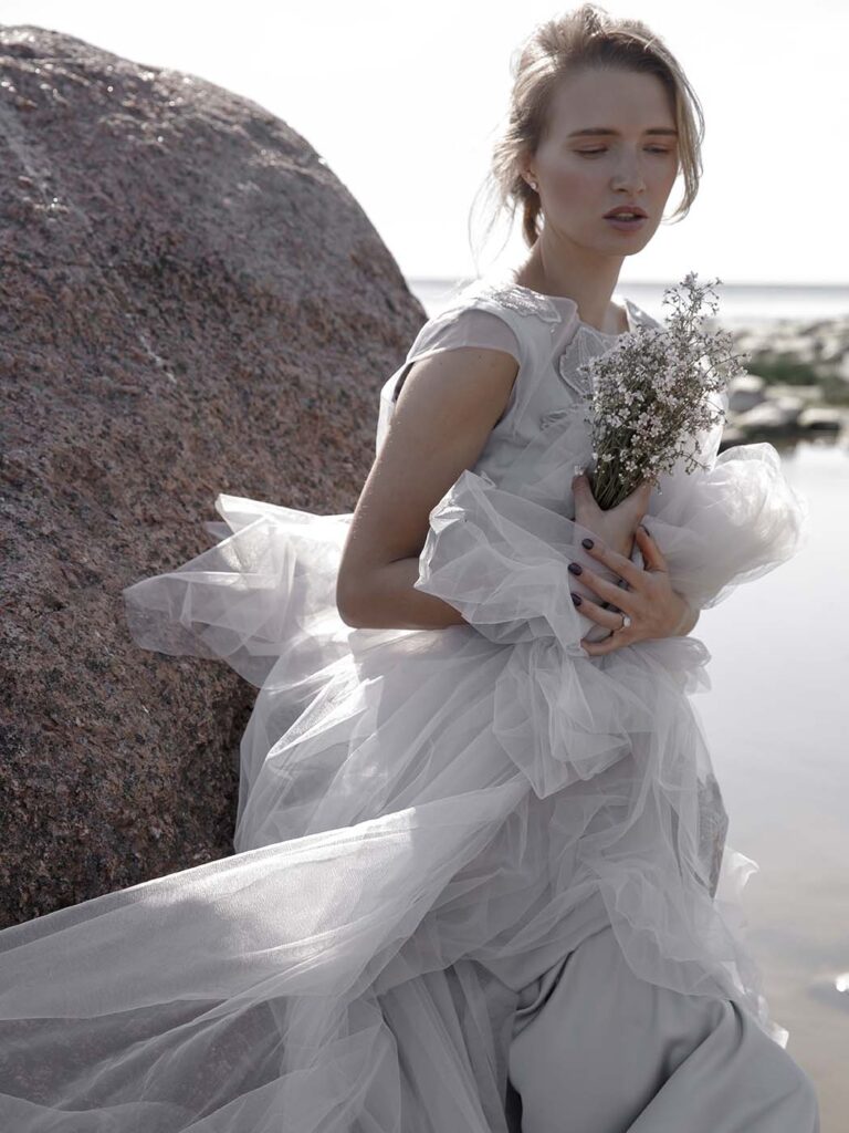 Photo Bride in a custom dress based on the Fantasia dress