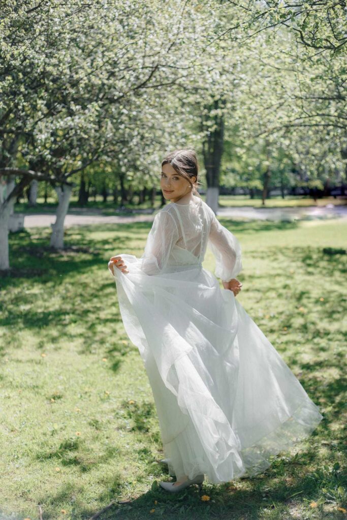 Photo Bride in a custom gown by BoudoirWedding