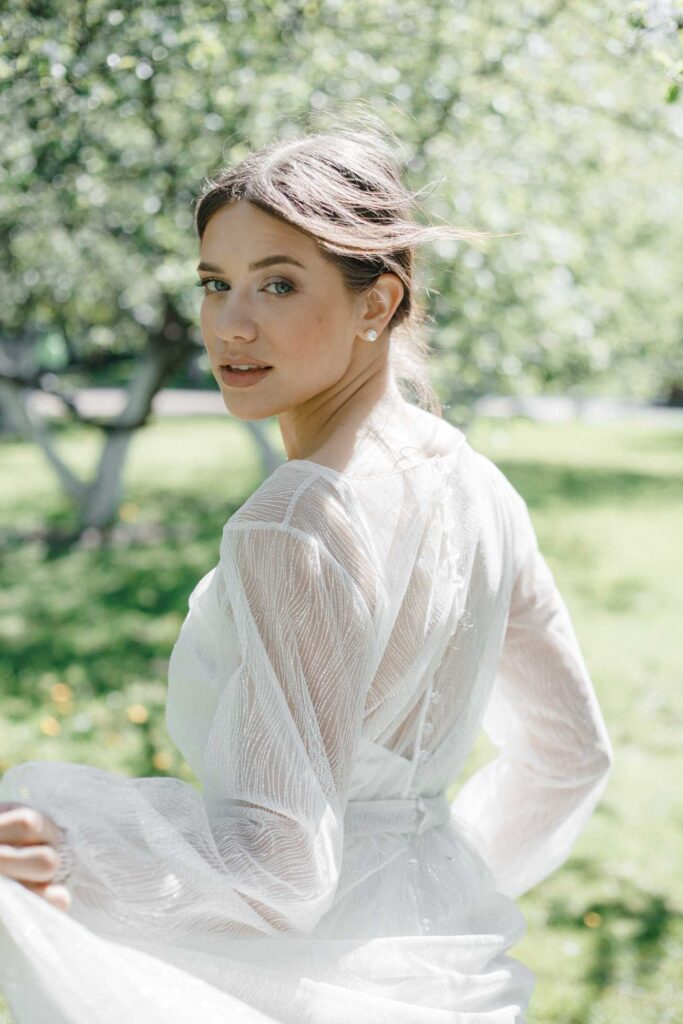 Photo Bride in a custom gown by BoudoirWedding