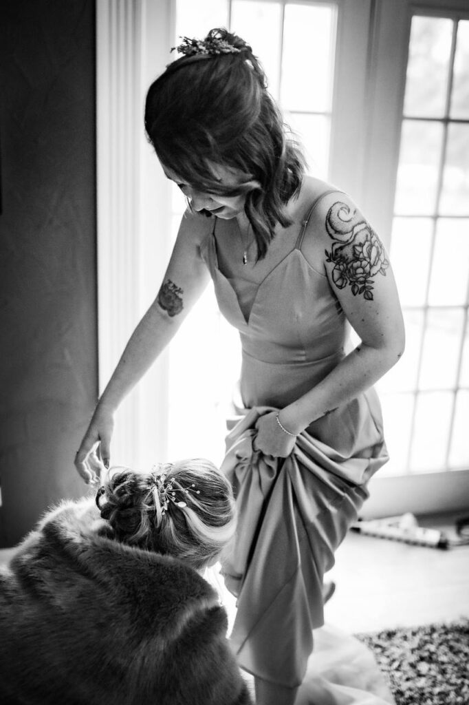 Photo Bride in a lilac Meliae dress
