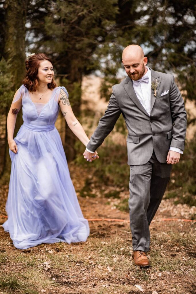 Photo Bride in a lilac Meliae dress