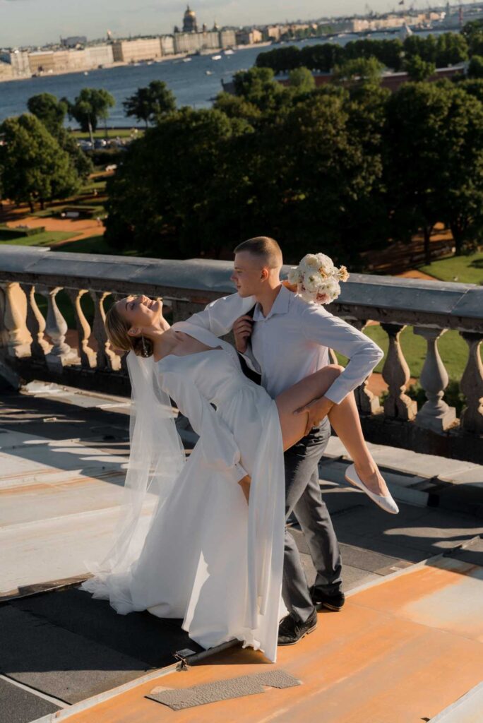 Photo Bride in a Rivera evening gown