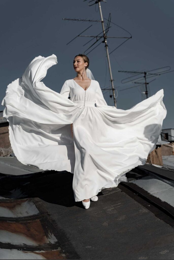 Photo Bride in a Rivera evening gown