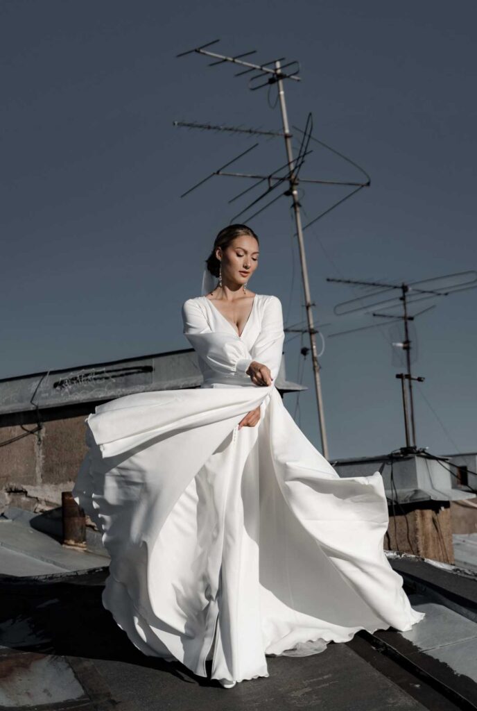 Photo Bride in a Rivera evening gown