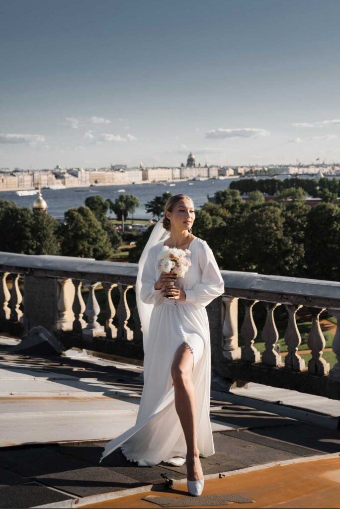 Photo Bride in a Rivera evening gown