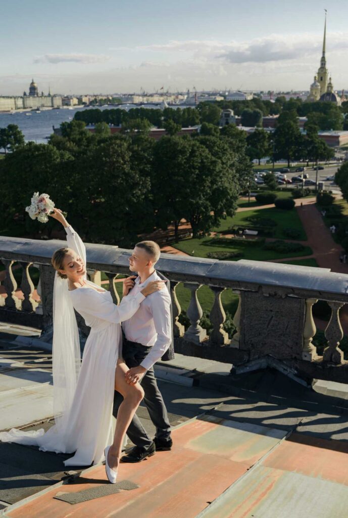 Photo Bride in a Rivera evening gown