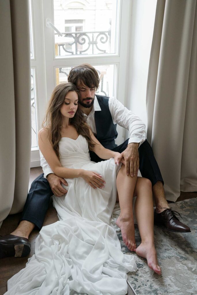 Photo Bride in an Andrea wedding dress