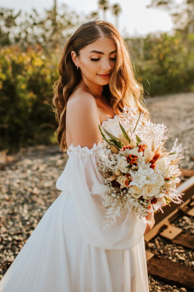 Photo Bride in an ivory Levada dress