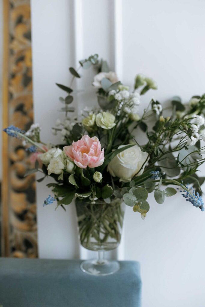 Photo Bride in ivory Tiffany wedding dress