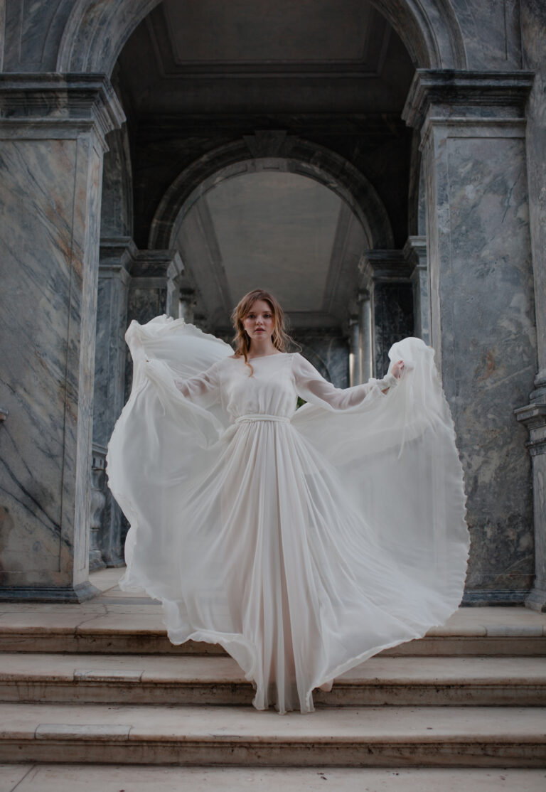 Bride in Nirvana dress Tsarskoe Selo location