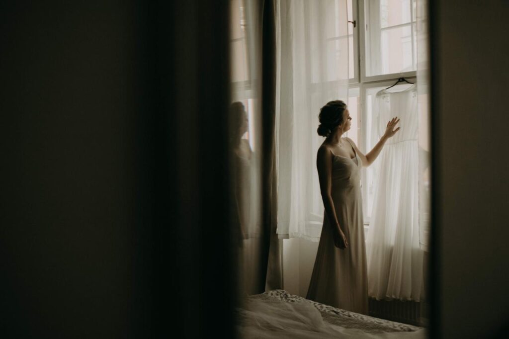 Photo Bride Jana in a gorgeous Nirvana wedding dress