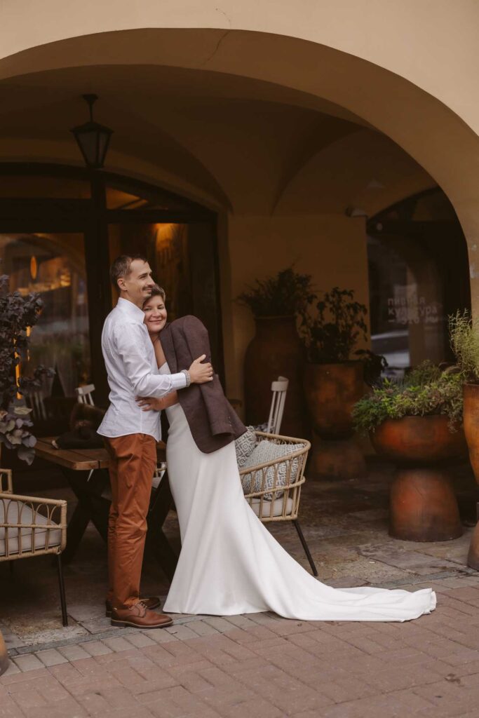 Photo Bride Maria in a custom gown and baby gown by Boudoirwedding