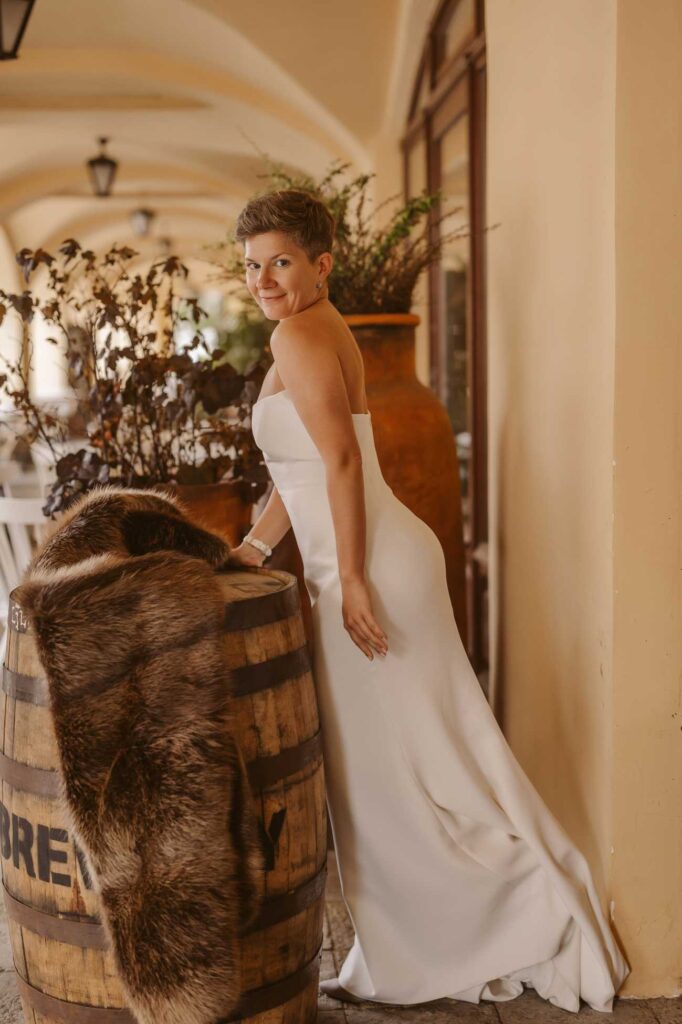 Photo Bride Maria in a custom gown and baby gown by Boudoirwedding