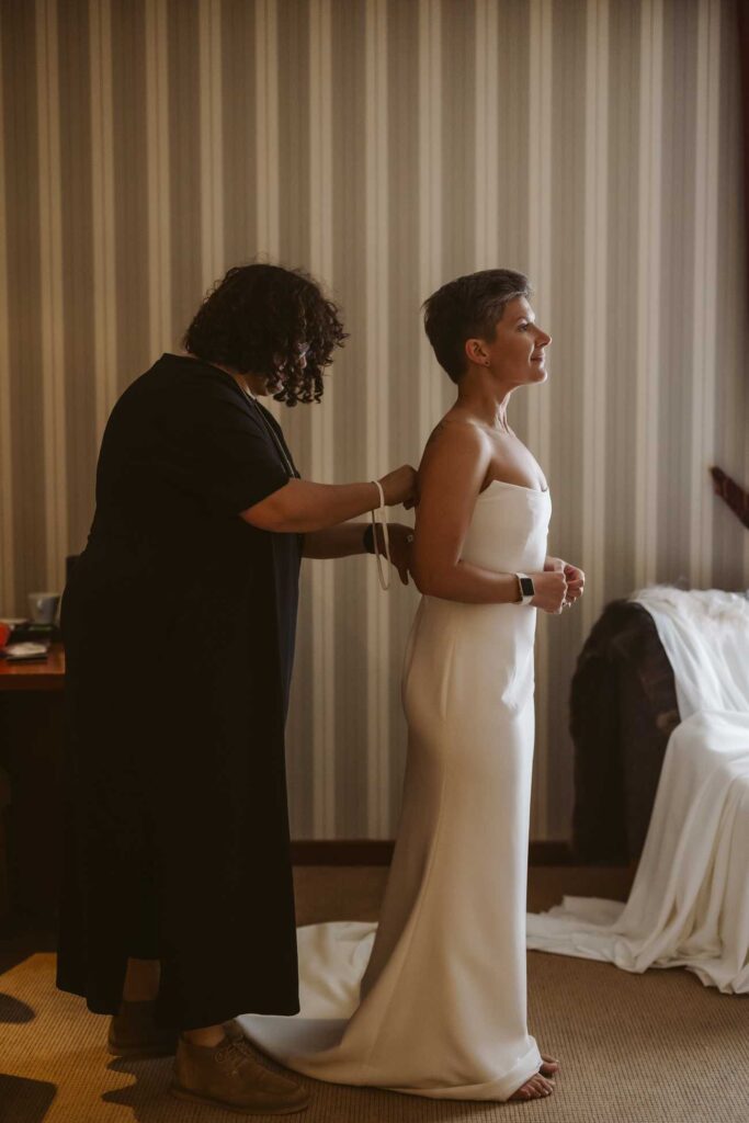 Photo Bride Maria in a custom gown and baby gown by Boudoirwedding