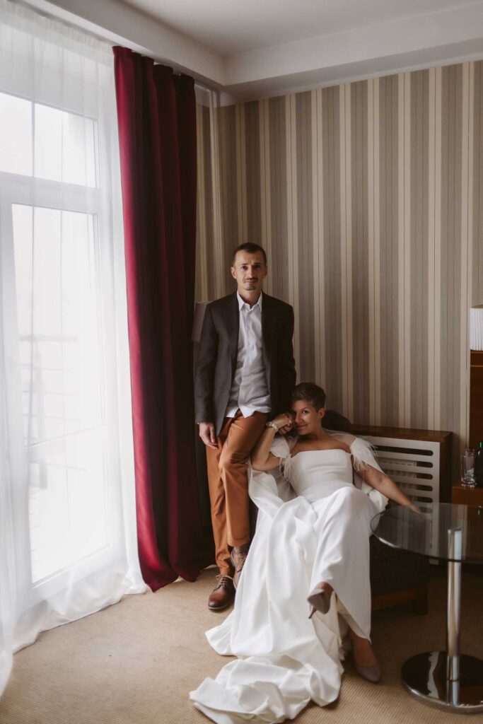 Photo Bride Maria in a custom gown and baby gown by Boudoirwedding