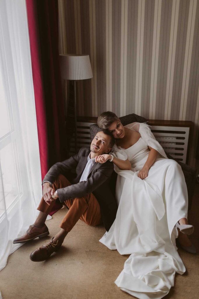 Photo Bride Maria in a custom gown and baby gown by Boudoirwedding