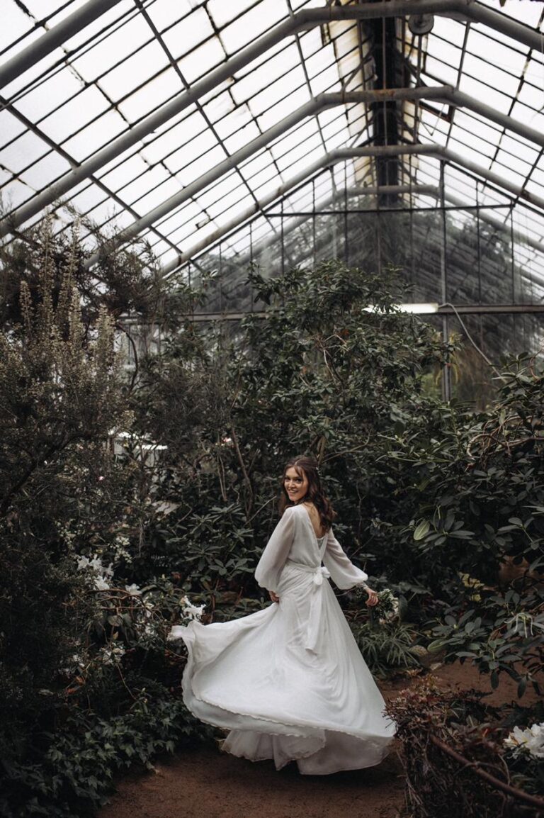 Bride Olga in ivory Nirvana wedding dress