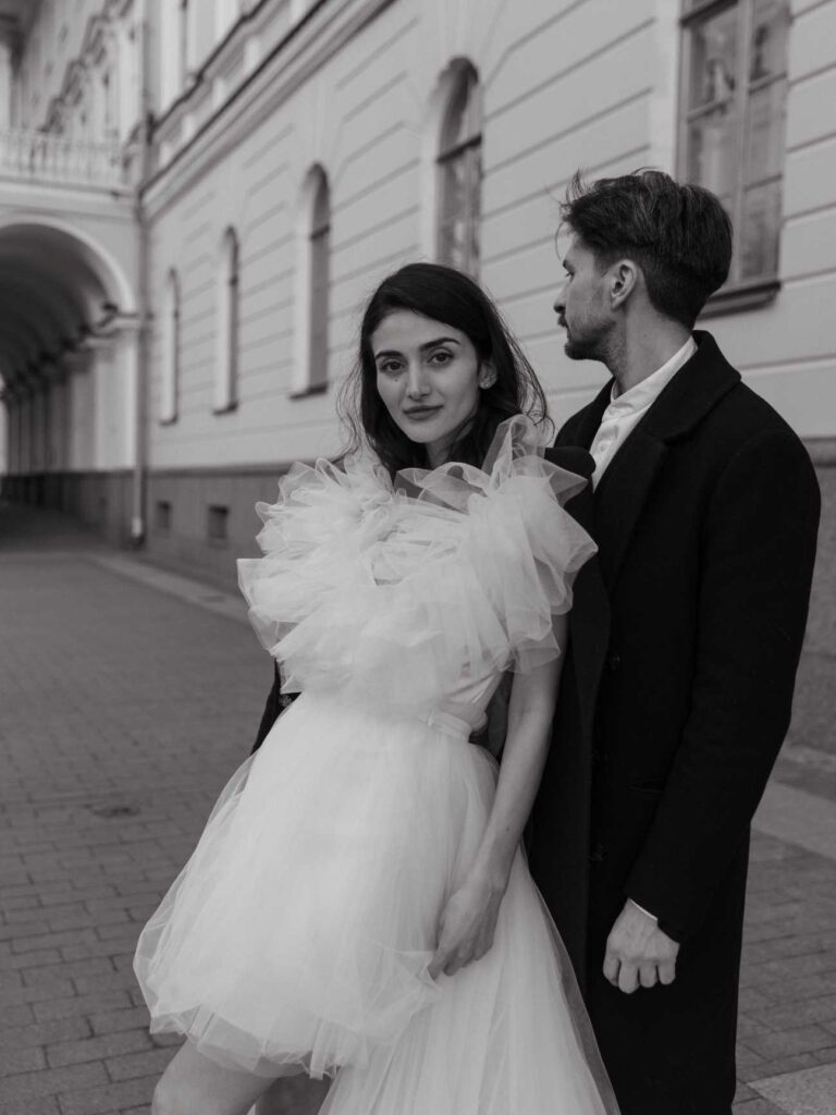 Photo Bride Susie in a custom-made dress