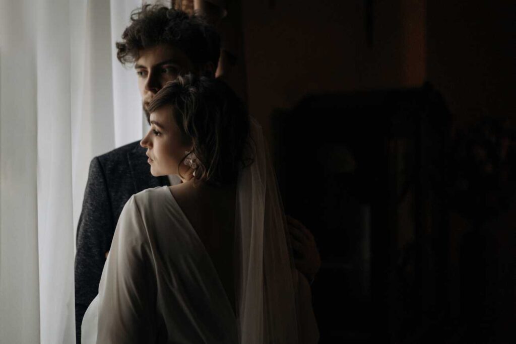 Photo Happy bride in an Augusta gown