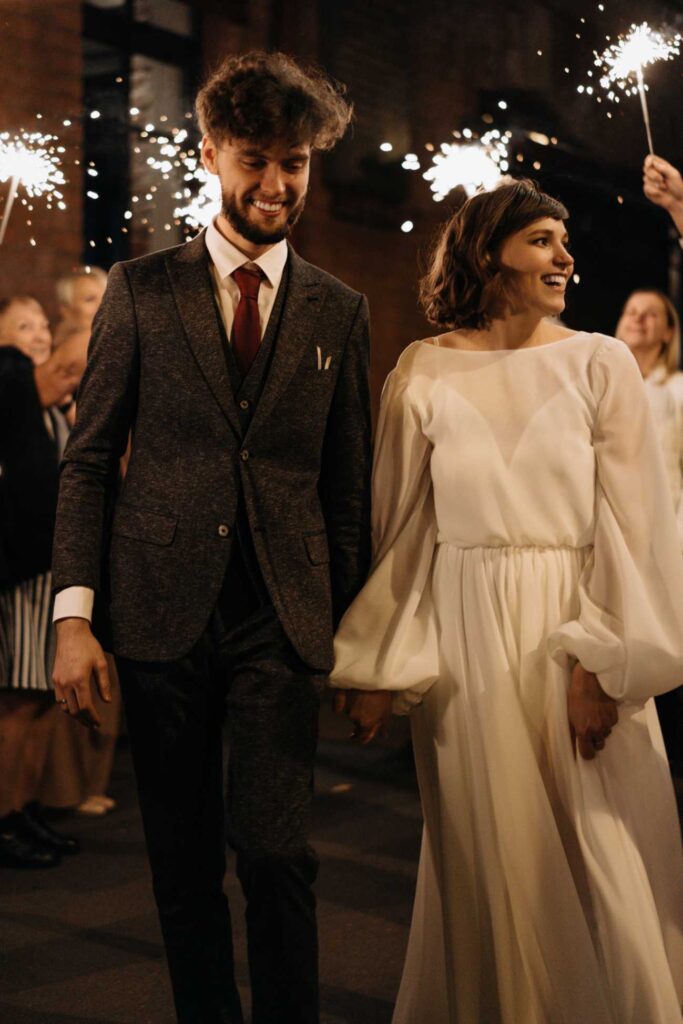 Photo Happy bride in an Augusta gown
