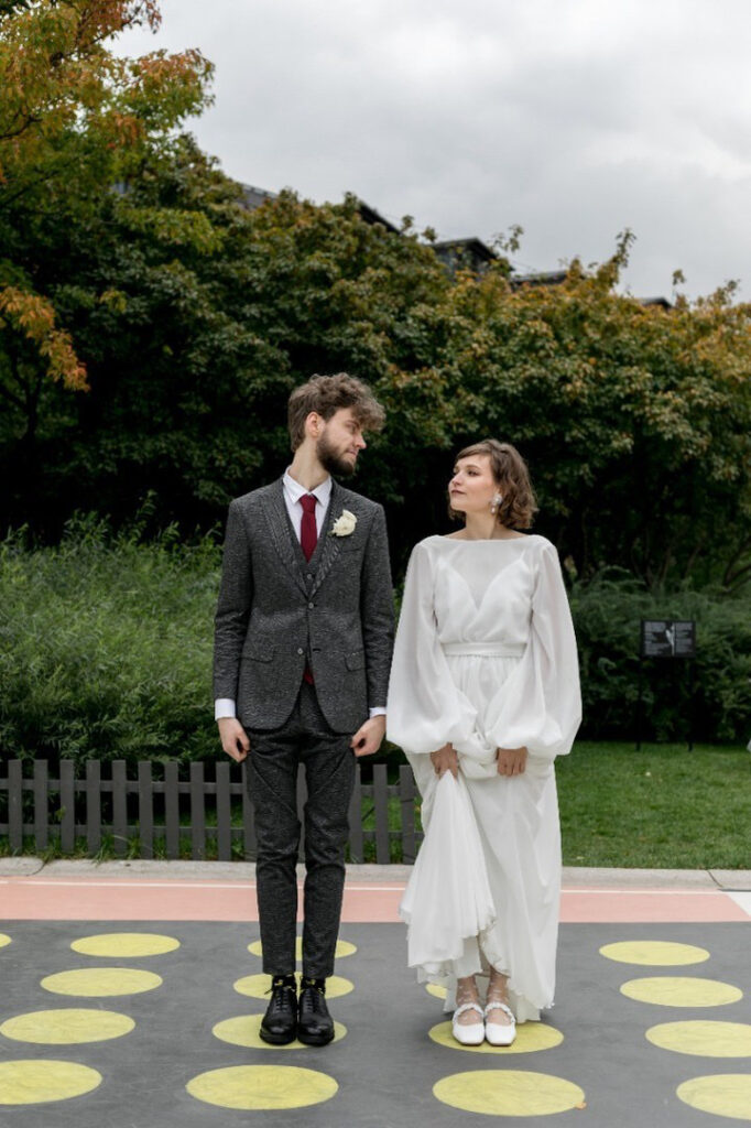 Photo Happy bride in an Augusta gown