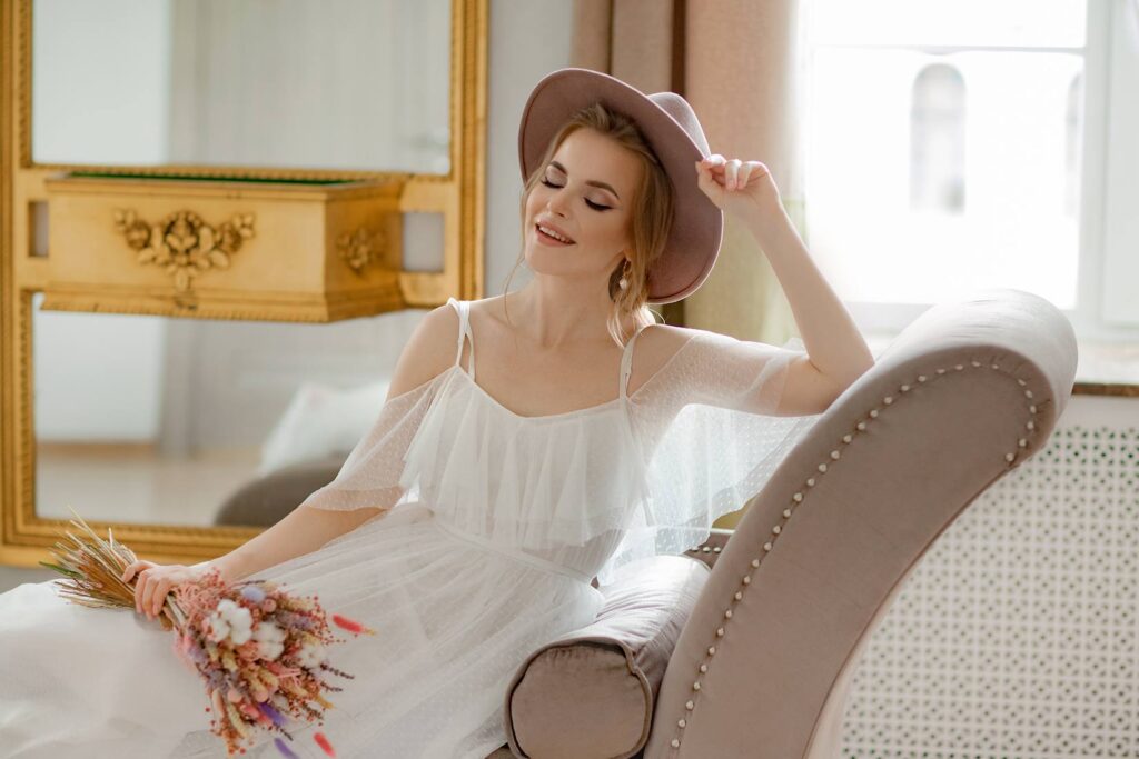 Photo Model Yana in Vanilla boudoir dress