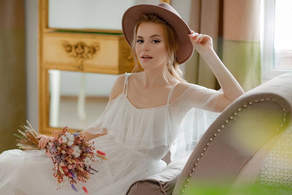 Photo Model Yana in Vanilla boudoir dress