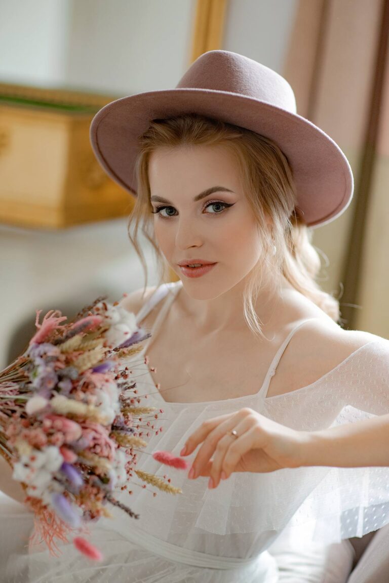 Model Yana in Vanilla boudoir dress