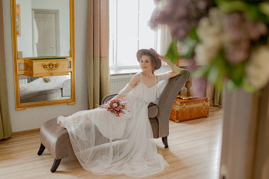 Photo Model Yana in Vanilla boudoir dress