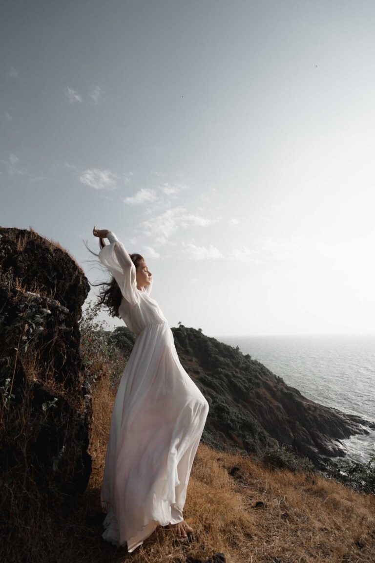 Nature photo shoot in a Nirvana dress