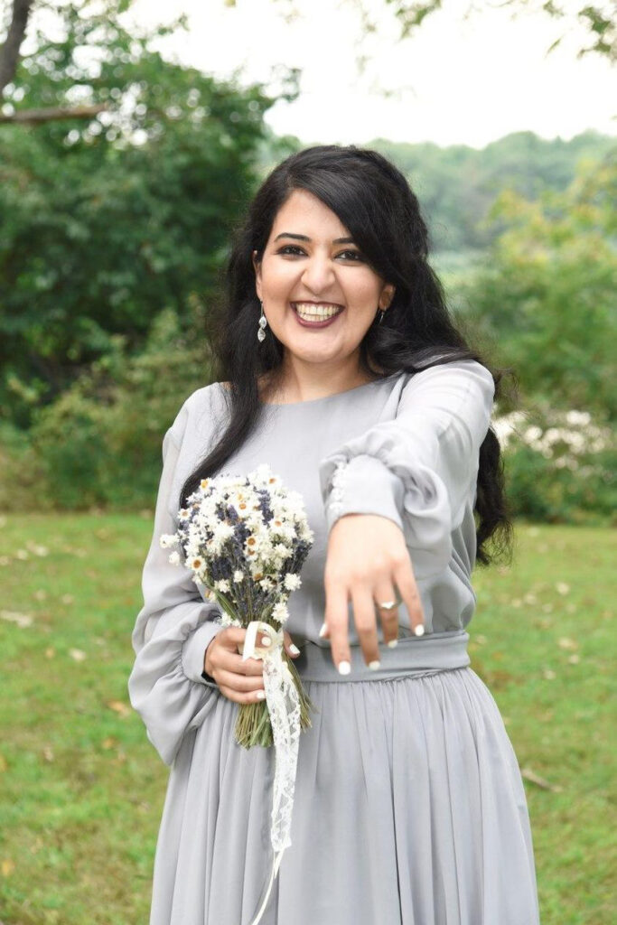 Photo Nature photo shoot in gray Nirvana dress