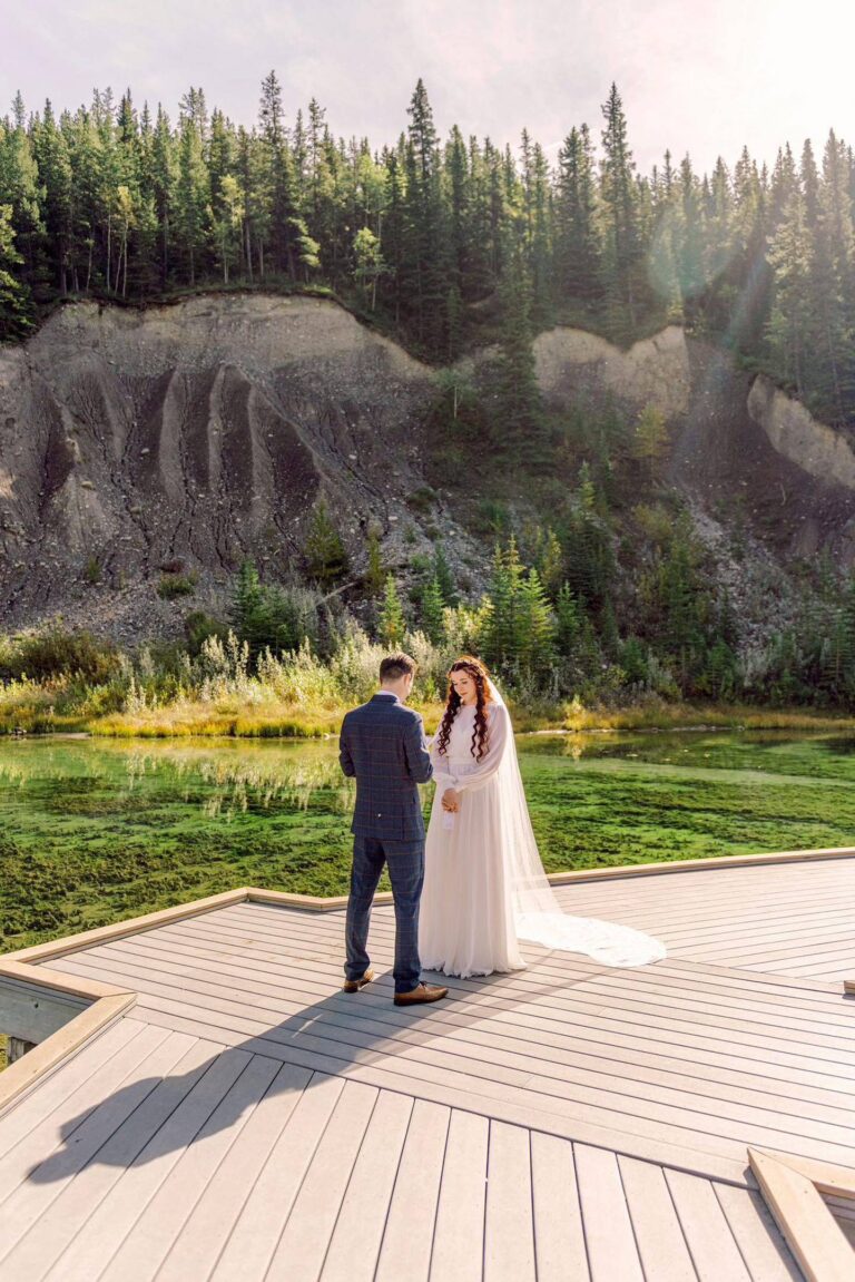 Photo session in a picturesque place bride in Nirvana dress