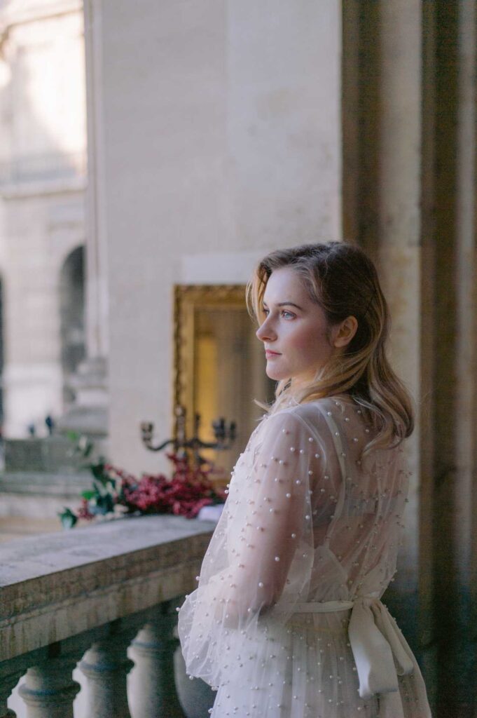 Photo shoot in France bride in Atlantis dress