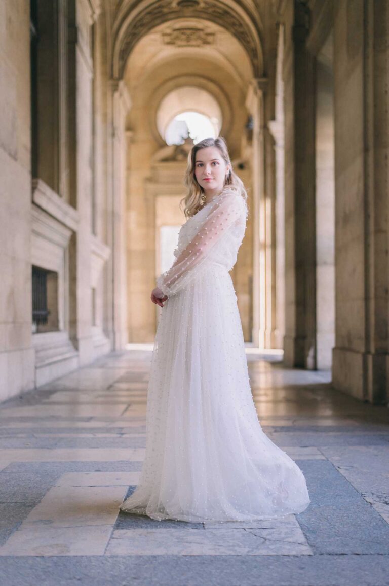 Photo shoot in France bride in Atlantis dress