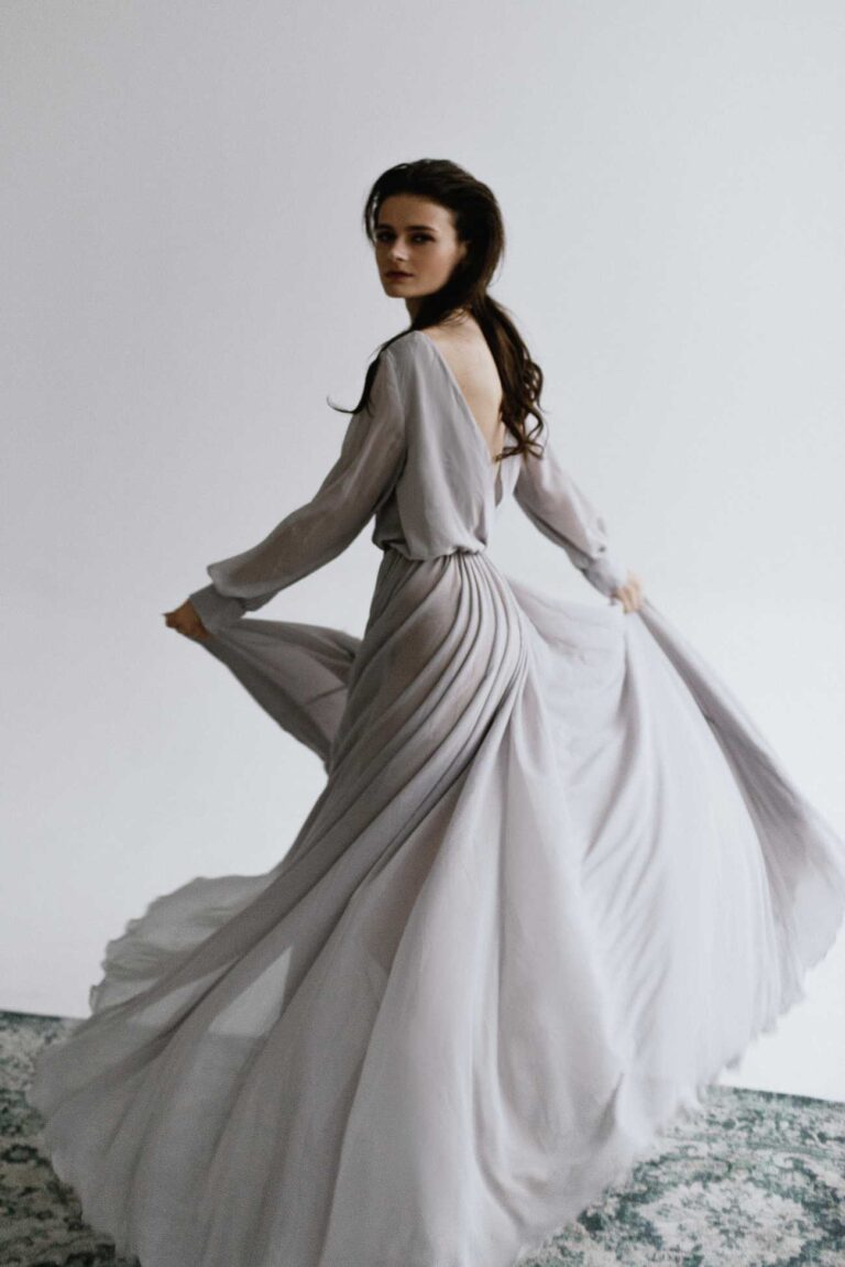 Photo shoot in gray wedding dress Nirvana