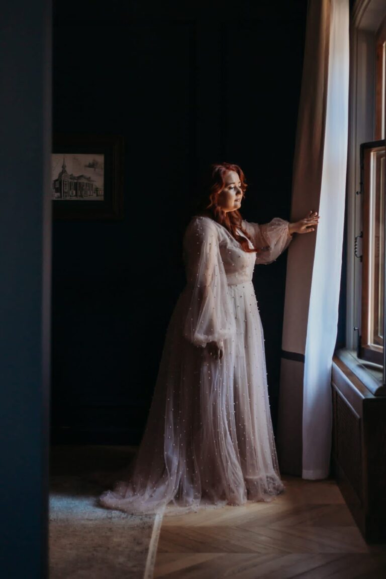 Bride Dasha in an Iowa dress