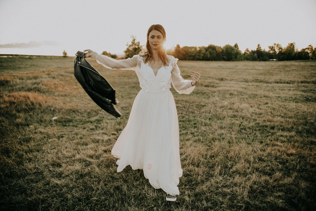 Photo Bride in a Wendy wedding dress