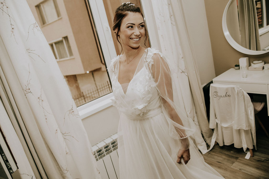 Photo Bride in a Wendy wedding dress